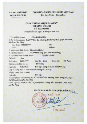 Chứng nhận Chả Bò Bà Kim 4